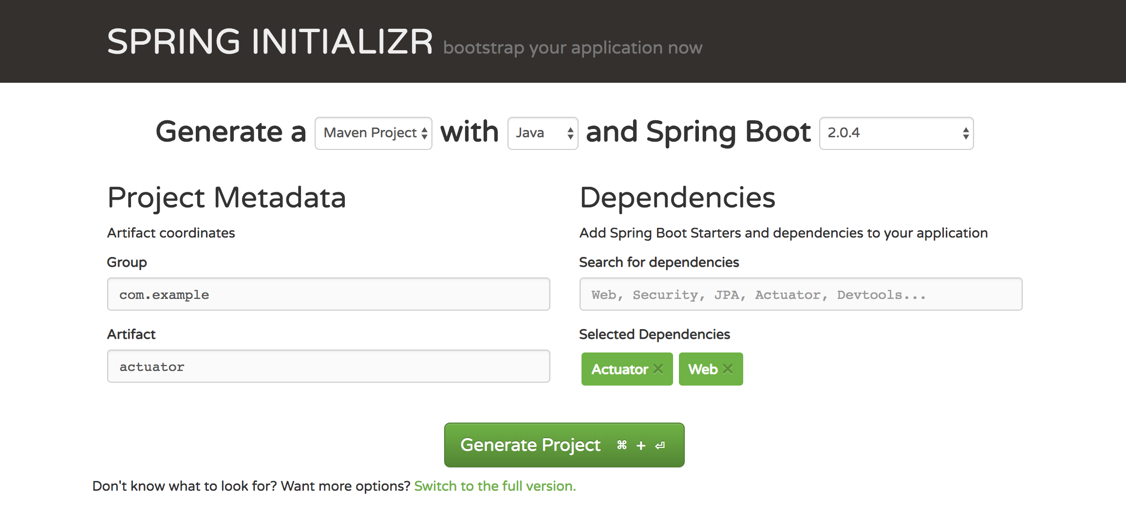 Spring initializr